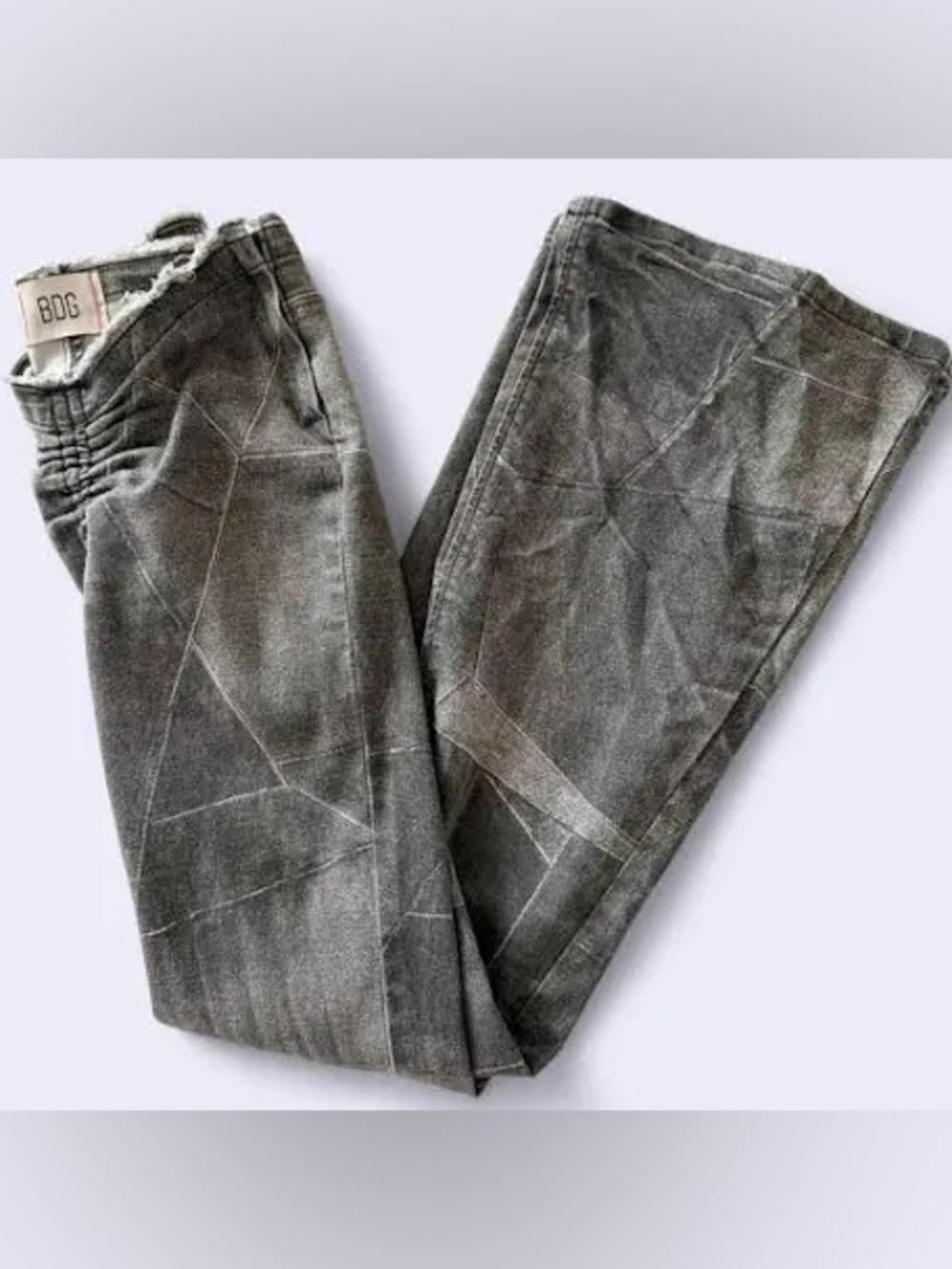 BDG Geometric Pattern Gray Flare Jeans